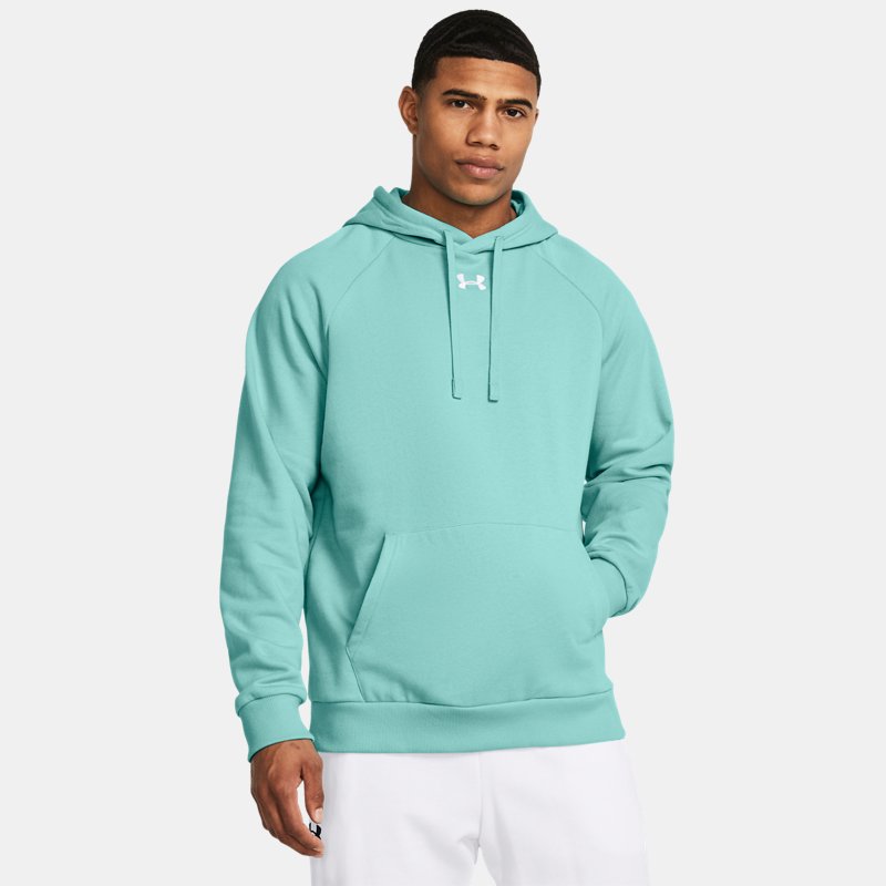 Men's Under Armour Rival Fleece Hoodie Radial Turquoise / White XS